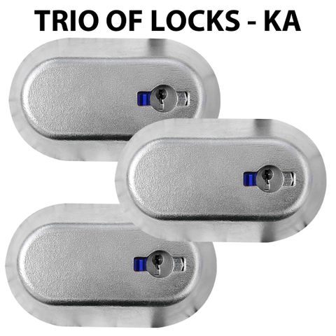'Compact' VAN LOCK (3 x) - TRIO of Locks (Keyed Alike)