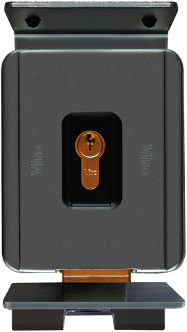 'V90' Electric GATE LOCK (Universal Handing) 70mm B/set - Vertical - Latching Deadbolt *Black*