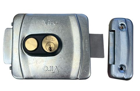 'V9083' Electric GATE LOCK - With Push Button - 63 mm Ext. Cylinder with Adj. 50-80mm B/set Horizontal Latching Deadbolt