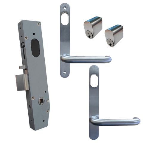 23mm Mortice Lock RND-KIT4 (DOUBLE CYL.) - Inc. Lock, RND END Furniture & Cylinders