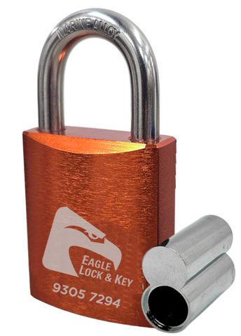 PADLOCK '500 AL13' 45mm (BOX OF 10) - Laser Engraved *ORANGE* (ALB)