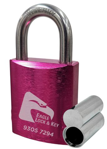 PADLOCK '500 AL13' 45mm (BOX OF 10) - Laser Engraved *PINK* (ALB)