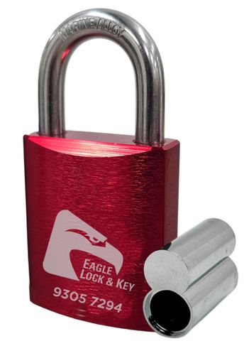 PADLOCK '500 AL13' 45mm (BOX OF 10) - Laser Engraved *RED* (ALB)