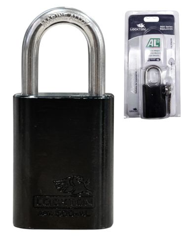 500 Series'  40mm (KD) PADLOCK HANG PACK 'AL13' *BLACK* - S/STEEL SHKL.