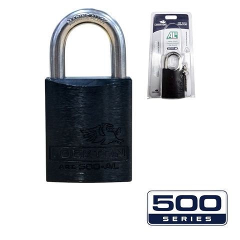 '500-SERIES&trade;'  45mm (KD) PADLOCK HANG PACK *BLACK* - S/STEEL SHKL.
