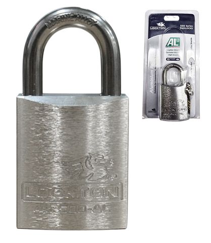 500 Series'  45mm (KD) PADLOCK HANG PACK 'AL13' *SILVER* - S/STEEL SHKL.