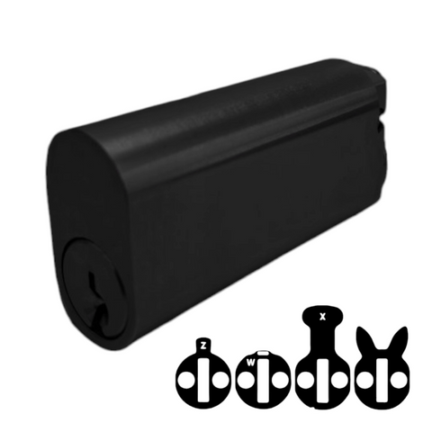 LOCK CYLINDER (570) OVAL (KD) 62mm Extended *Matte Black*