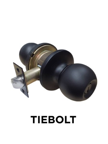'3000 Series' Tiebolt KNOBSET - DOUBLE CYLINDER SET (75mm Rose / 60-70mm BSet) *Matte Black*