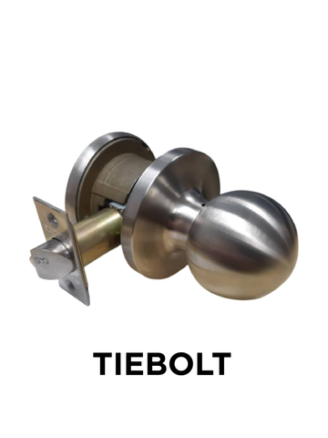 '3000 Series' Tiebolt KNOBSET - LATCHING HALF SET (75mm Rose / 60-70mm BSet) *Satin Stainless Steel*