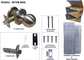 '3000 Series' Tiebolt KNOBSET - LATCHING HALF SET (75mm Rose / 60-70mm BSet) *Satin Stainless Steel*