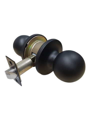 3000 Series' Tiebolt KNOBSET - PASSAGE (75mm Rose / 60-70mm BSet) *Matte Black*