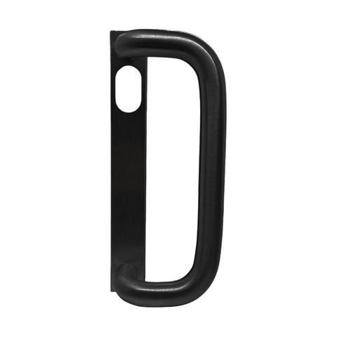 Narrow Stile -  Sq. End - EXT PLATE - OFFSET D HANDLE / CYL HOLE (Kit) *Matte Black*