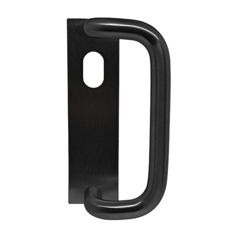 'Square End' - EXT PLATE - OFFSET D HANDLE / CYL HOLE (Kit) *Matte Black*
