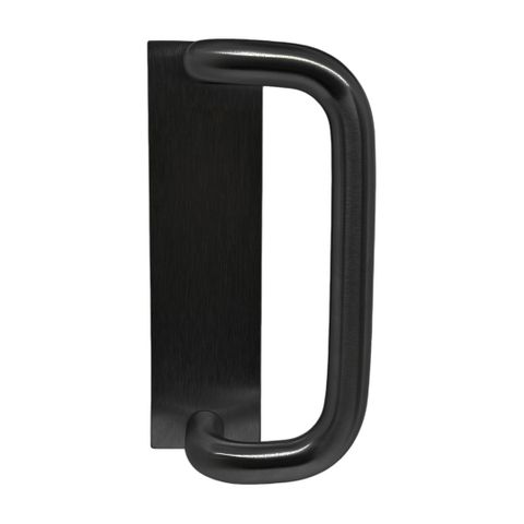 'Square End' - EXT PLATE - OFFSET D HANDLE / PLAIN PLATE (Kit) *Matte Black*