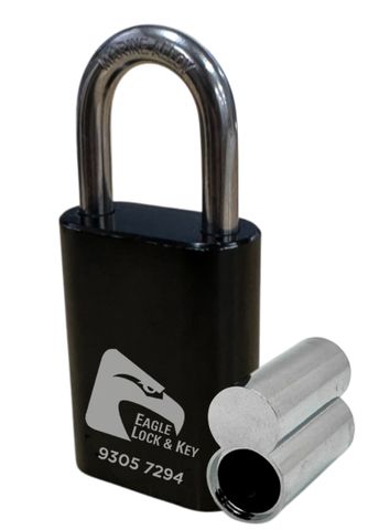 PADLOCK '500 AL13' 40mm (BOX OF 10) - Laser Engraved *BLACK* (ALB)