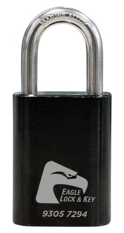 PADLOCK '500 AL13' 40mm (BOX OF 10) - Laser Engraved *BLACK* (KD)