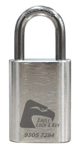 PADLOCK '500 AL13' 40mm (BOX OF 10) - Laser Engraved *SILVER* (KD)