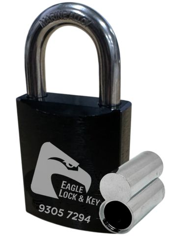 PADLOCK '500 AL13' 45mm (BOX OF 10) - Laser Engraved *BLACK* (ALB)