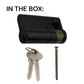 EXT. LOCK CYLINDER - (9555-5) HALF EURO FIXED (55mm)- 6-Pin * Matte Black * (KA)