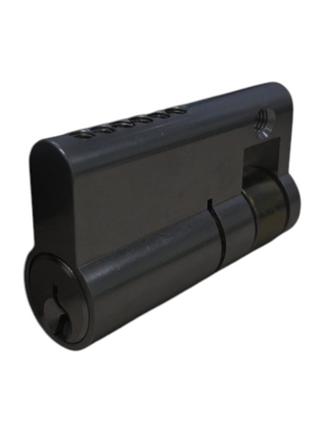 EXT. LOCK CYLINDER - (9555-5) HALF EURO FIXED (55mm)- 6-Pin * Matte Black * (KD)