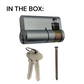 EXT. LOCK CYLINDER - (9555-5) HALF EURO FIXED (55mm)- 6-Pin *Satin Chrome* (KA)
