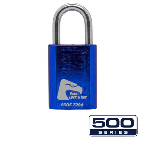 PADLOCK '500-SERIES&trade;' 40mm (BOX OF 10) - Laser Engraved *BLUE*