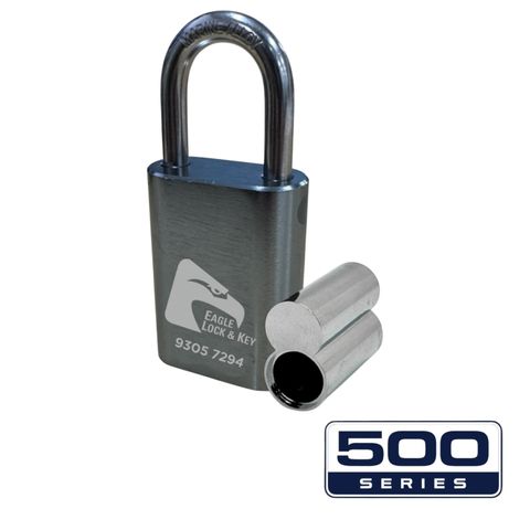 PADLOCK '500-SERIES&trade;' 40mm (BOX OF 10) - Laser Engraved *GUN METAL* (ALB)
