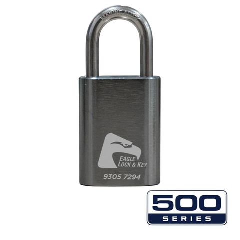 PADLOCK '500-SERIES&trade;' 40mm (BOX OF 10) - Laser Engraved *GUN METAL*