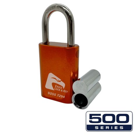 PADLOCK '500-SERIES&trade;' 40mm (BOX OF 10) - Laser Engraved *ORANGE* (ALB)