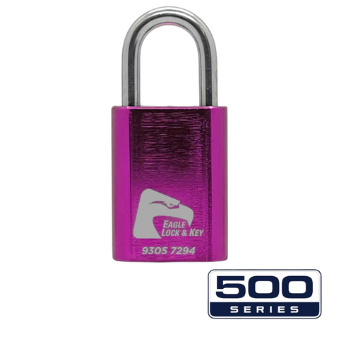PADLOCK '500-SERIES&trade;' 40mm (BOX OF 10) - Laser Engraved *PINK*