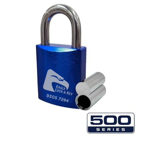 PADLOCK '500-SERIES&trade;' 45mm (BOX OF 10) - Laser Engraved *BLUE* (ALB)