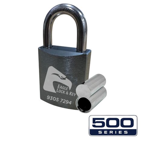 PADLOCK '500-SERIES&trade;' 45mm (BOX OF 10) - Laser Engraved *GUN METAL* (ALB)