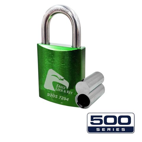 PADLOCK '500-SERIES&trade;' 45mm (BOX OF 10) - Laser Engraved *GREEN* (ALB)