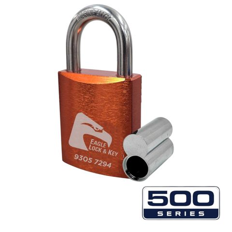 PADLOCK '500-SERIES&trade;' 45mm (BOX OF 10) - Laser Engraved *ORANGE* (ALB)