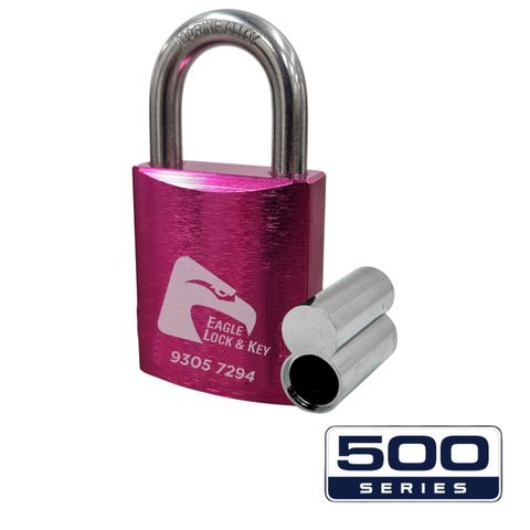 PADLOCK '500-SERIES&trade;' 45mm (BOX OF 10) - Laser Engraved *PINK* (ALB)
