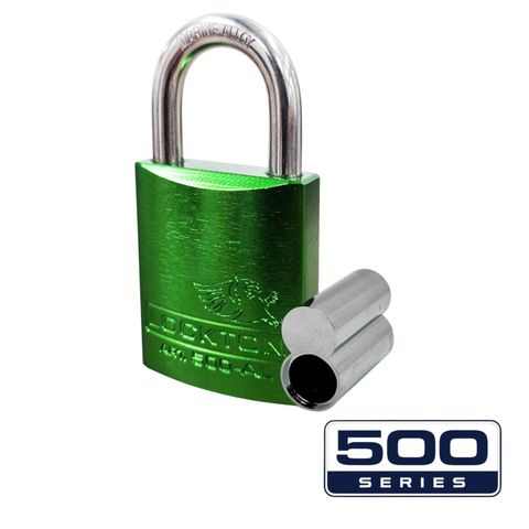 '500-SERIES&trade;'  45mm (ALB) PADLOCK *GREEN* - S/STEEL SHKL.