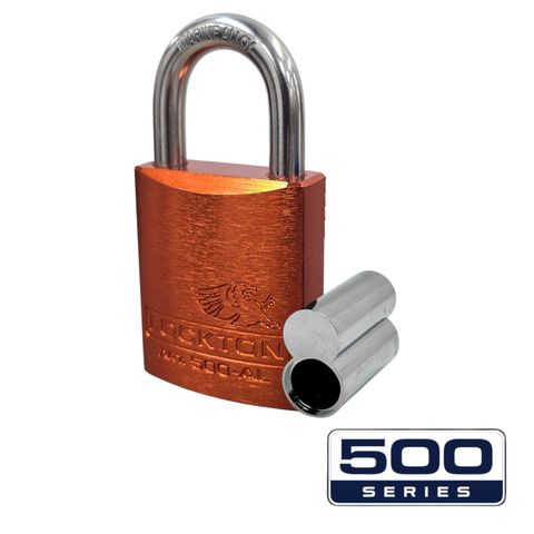 '500-SERIES&trade;'  45mm (ALB) PADLOCK *ORANGE* - S/STEEL SHKL.