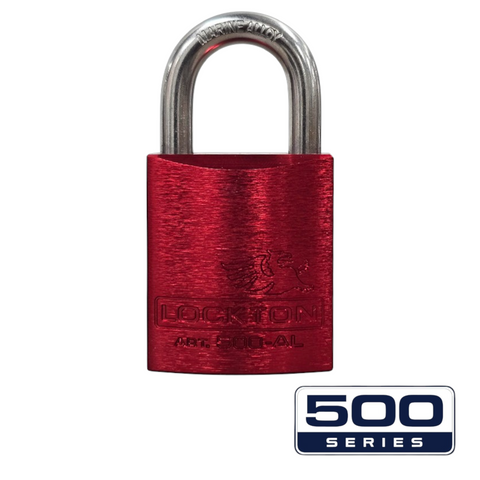 '500-SERIES&trade;'  45mm (KD) PADLOCK *RED* - S/STEEL SHKL.