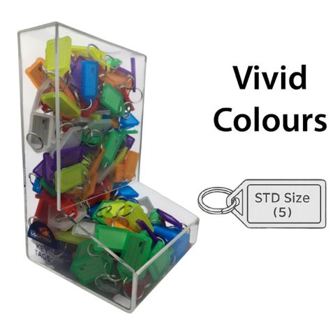 'Hopper' KEY TAGS - VIVID Colours - 420 Tags  *PERSPEX HOPPER*