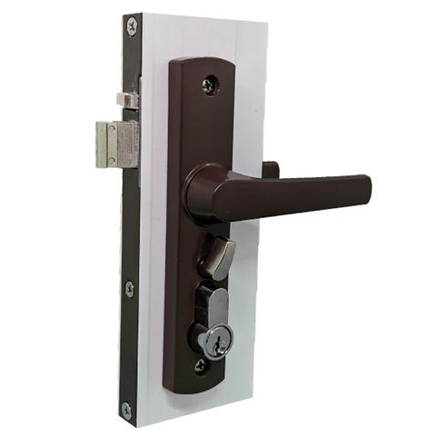 'Hinged' SECURITY SCREEN DOOR LOCK *Brown*