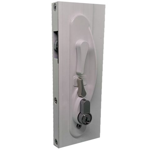 'Sliding' SECURITY SCREEN DOOR LOCK *White*