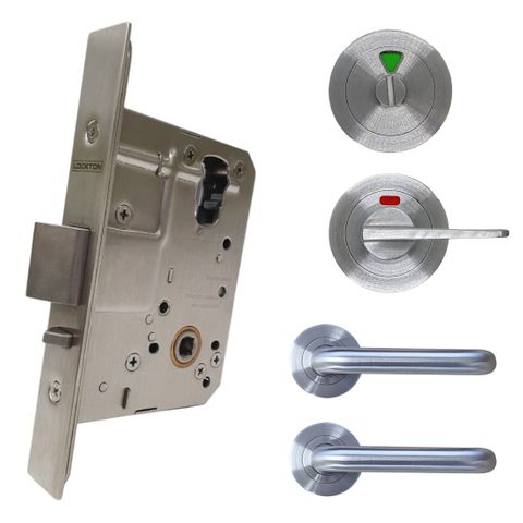 '60mm' Round Rose Mortice Lock KIT7 (INDICATING DA TOILET) - Inc. Lock & Furniture