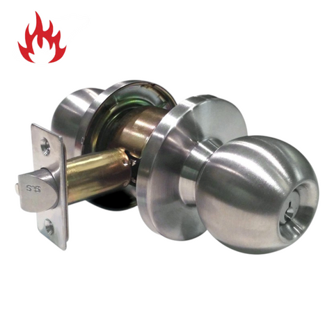 '3000 Series' KNOBSET - ENTRANCE (75mm Rose / 70mm BSet) *Satin Stainless Steel*