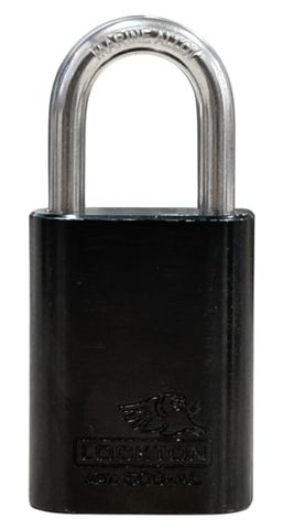 500 Series'  40mm (KD) PADLOCK 'AL13' *BLACK* - S/STEEL SHKL.
