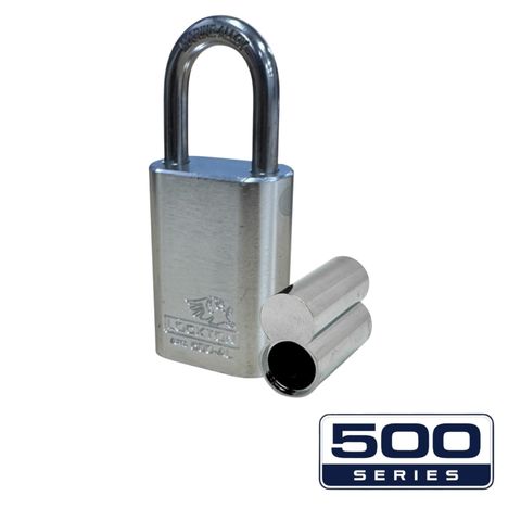 '500-SERIES&trade;'  40mm (ALB) PADLOCK *SILVER* - S/STEEL SHKL.