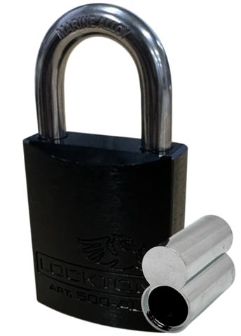 500 Series'  45mm (ALB)PADLOCK 'AL13' *BLACK* - S/STEEL SHKL.