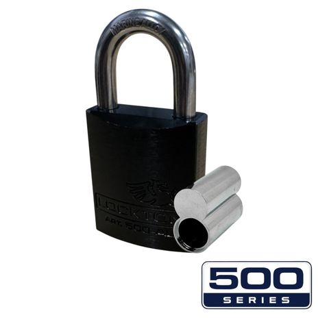 '500-SERIES&trade;'  45mm (ALB) PADLOCK *BLACK* - S/STEEL SHKL.