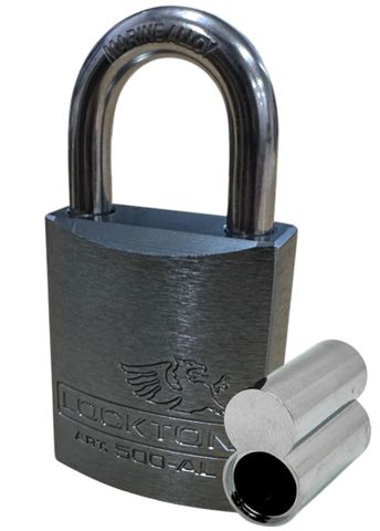 500 Series'  45mm (ALB) PADLOCK 'AL13' *GUN METAL* - S/STEEL SHKL.