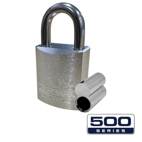 '500-SERIES&trade;'  45mm (ALB) PADLOCK *SILVER* - S/STEEL SHKL.