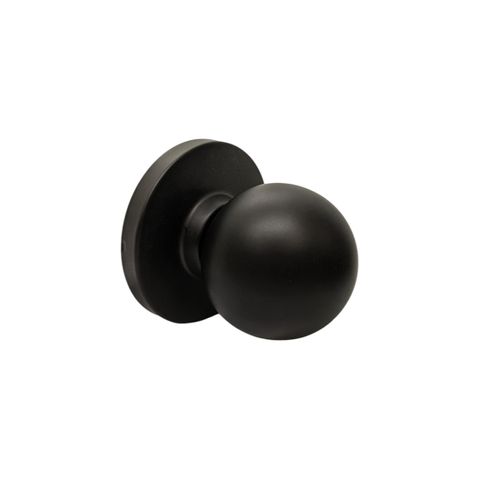 3000 Series' Cylindrical KNOBSET - HALF DUMMY (75mm Rose) *Matte Black*